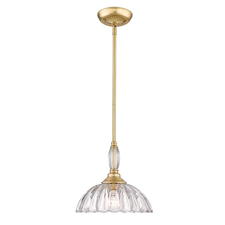 Image 3 Audra 11 3/4" Wide Brushed Bronze and Clear Pendant Light more views