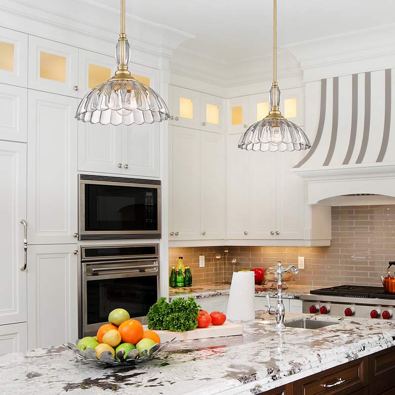 Image 6 Audra 11 3/4" Wide Brushed Bronze and Clear Pendant Light more views