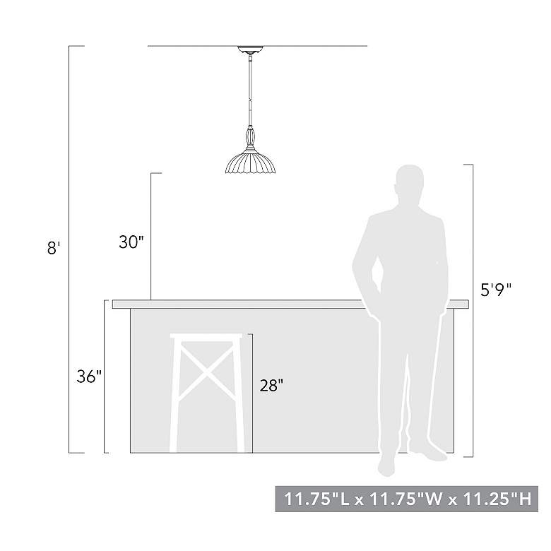 Image 7 Audra 11 3/4" Wide Brushed Bronze and Clear Pendant Light more views