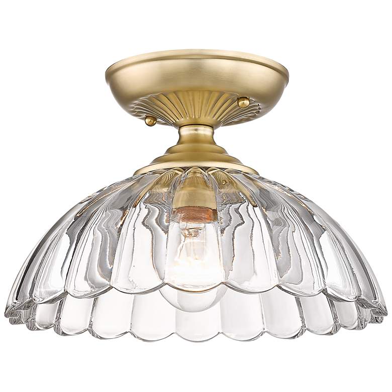 Image 2 Audra 11 3/4" Wide Brushed Champagne Bronze Ceiling Light