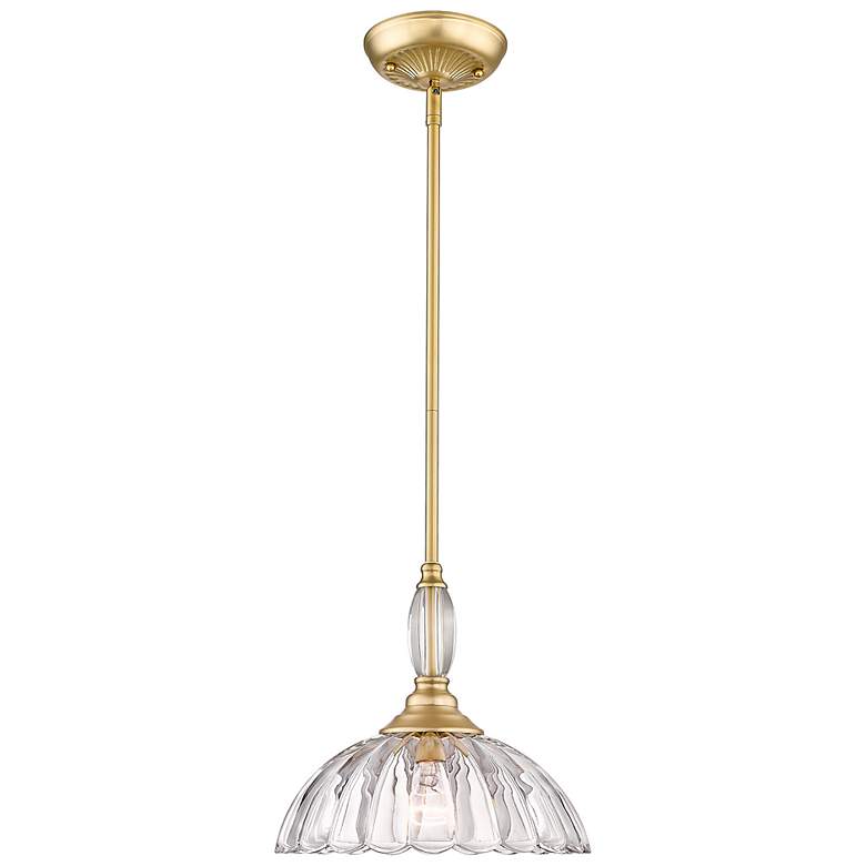 Image 3 Audra 11 3/4" Wide Brushed Champagne Bronze Mini Pendant with Clear Gl more views
