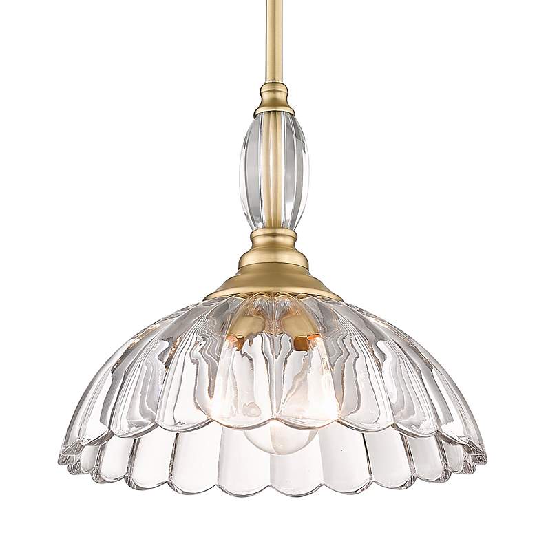Image 4 Audra 11 3/4" Wide Brushed Champagne Bronze Mini Pendant with Clear Gl more views