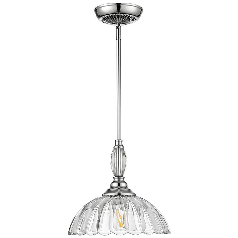 Image 1 Audra 11 3/4" Wide Chrome Mini Pendant w/ Clear Glass