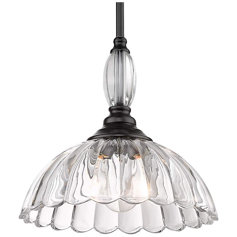 Image 2 Audra 11 3/4" Wide Matte Black Bowl Mini Pendant