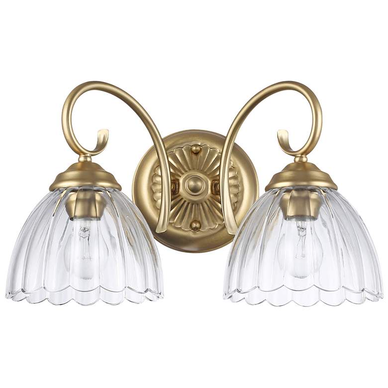 Image 1 Audra 2-Light Vanity Light in Brushed Champagne Bronze with Clear Glass