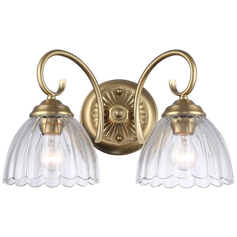 Image 2 Audra 2-Light Vanity Light in Brushed Champagne Bronze with Clear Glass more views