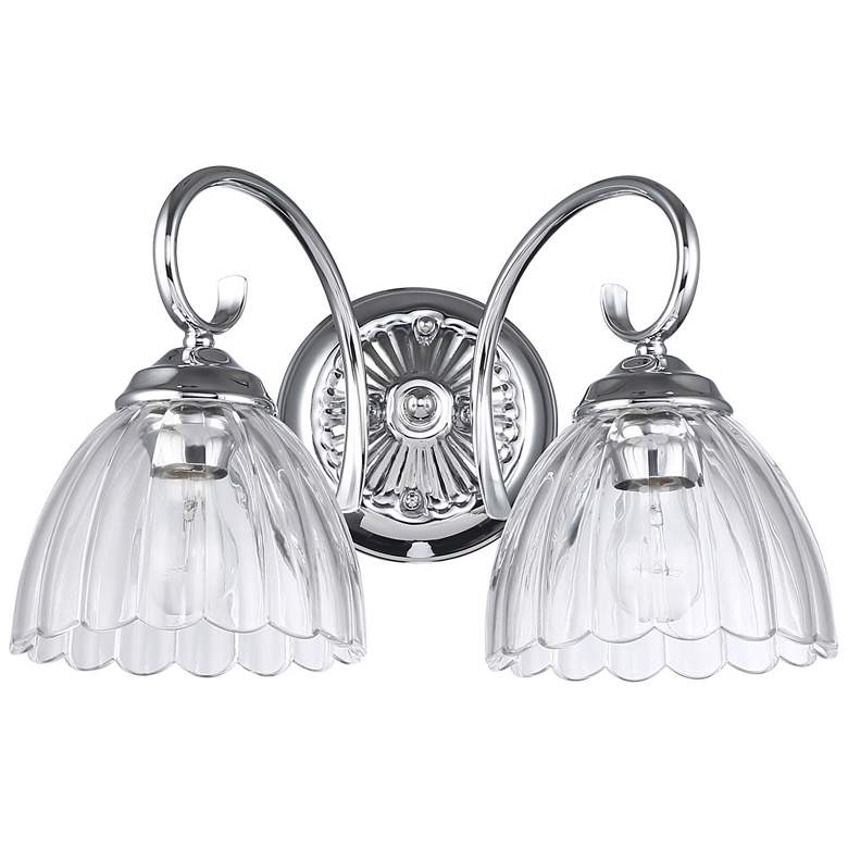 Image 1 Audra 2-Light Vanity Light in Chrome with Clear Glass