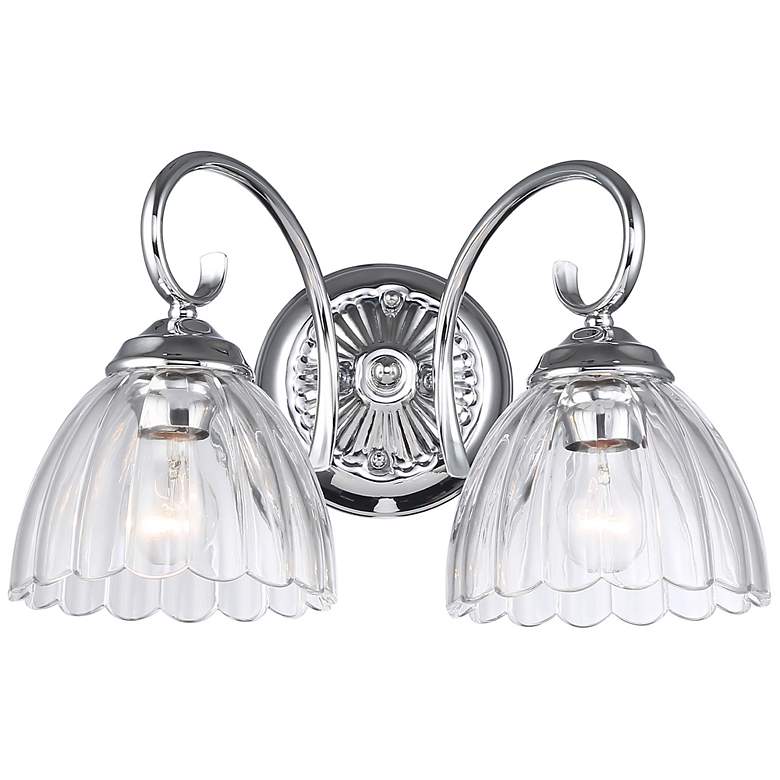 Image 2 Audra 2-Light Vanity Light in Chrome with Clear Glass more views
