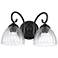 Audra 2-Light Vanity Light in Matte Black with Clear Glass