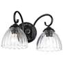 2_Audra 2-Light Vanity Light in Matte Black with Clear Glass more views