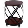 Audra 20" Wide Chestnut and Black Drum End Table in scene
