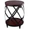 Audra 20" Wide Chestnut and Black Drum End Table