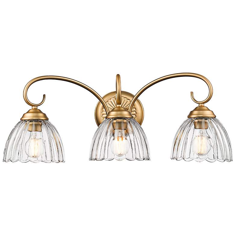 Image 3 Audra 25 1/2"W Brushed Champagne Bronze 3-Light Bath Light more views