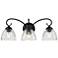 Audra 3-Light Vanity Light in Matte Black with Clear Glass