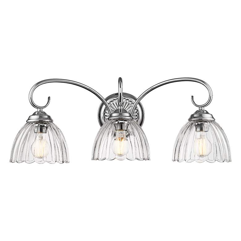 Image 2 Audra 3-Light Vanity Light in Pewter with Clear Glass more views