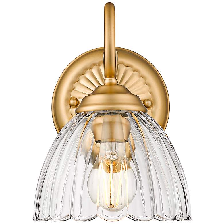 Image 1 Audra 9 3/4" High Brushed Champagne Bronze Wall Sconce