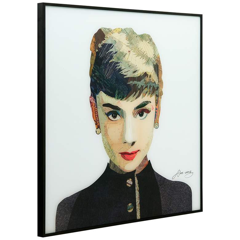 Image 4 Audrey 24 inch Square Framed Printed Art Glass Wall Art more views
