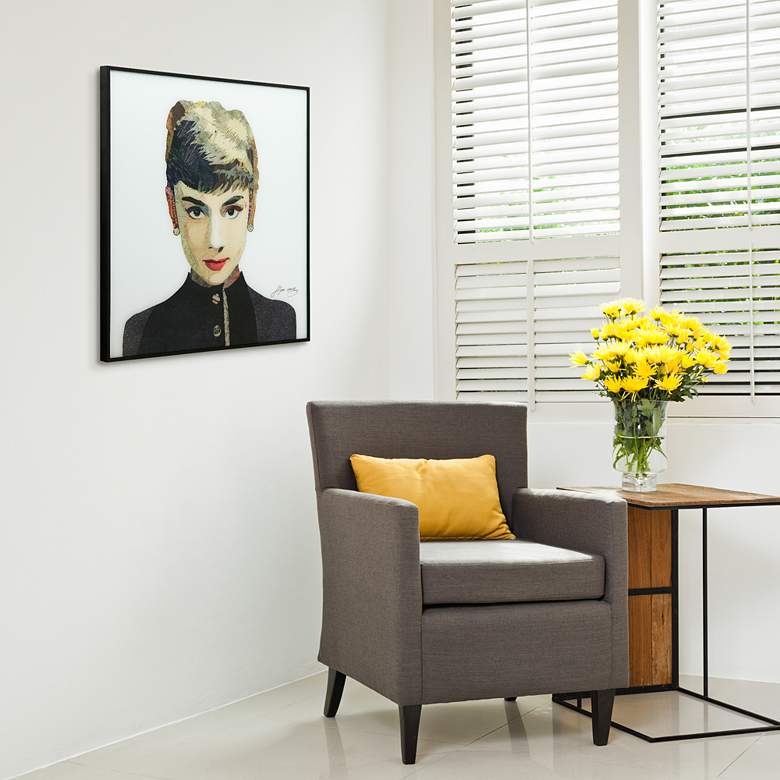 Image 5 Audrey 24" Square Framed Printed Art Glass Wall Art more views