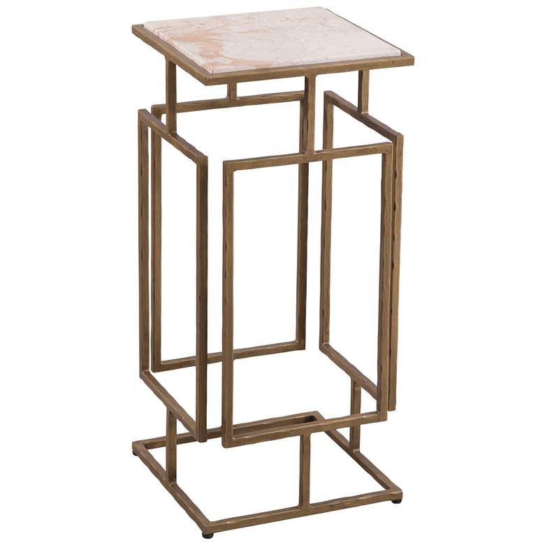 Image 1 Audrey 25" Iron and Marble Accent Table