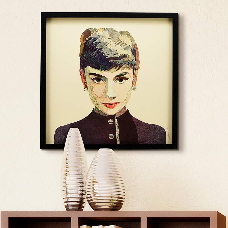 Image 1 Audrey 25" Square Dimensional Collage Framed Wall Art