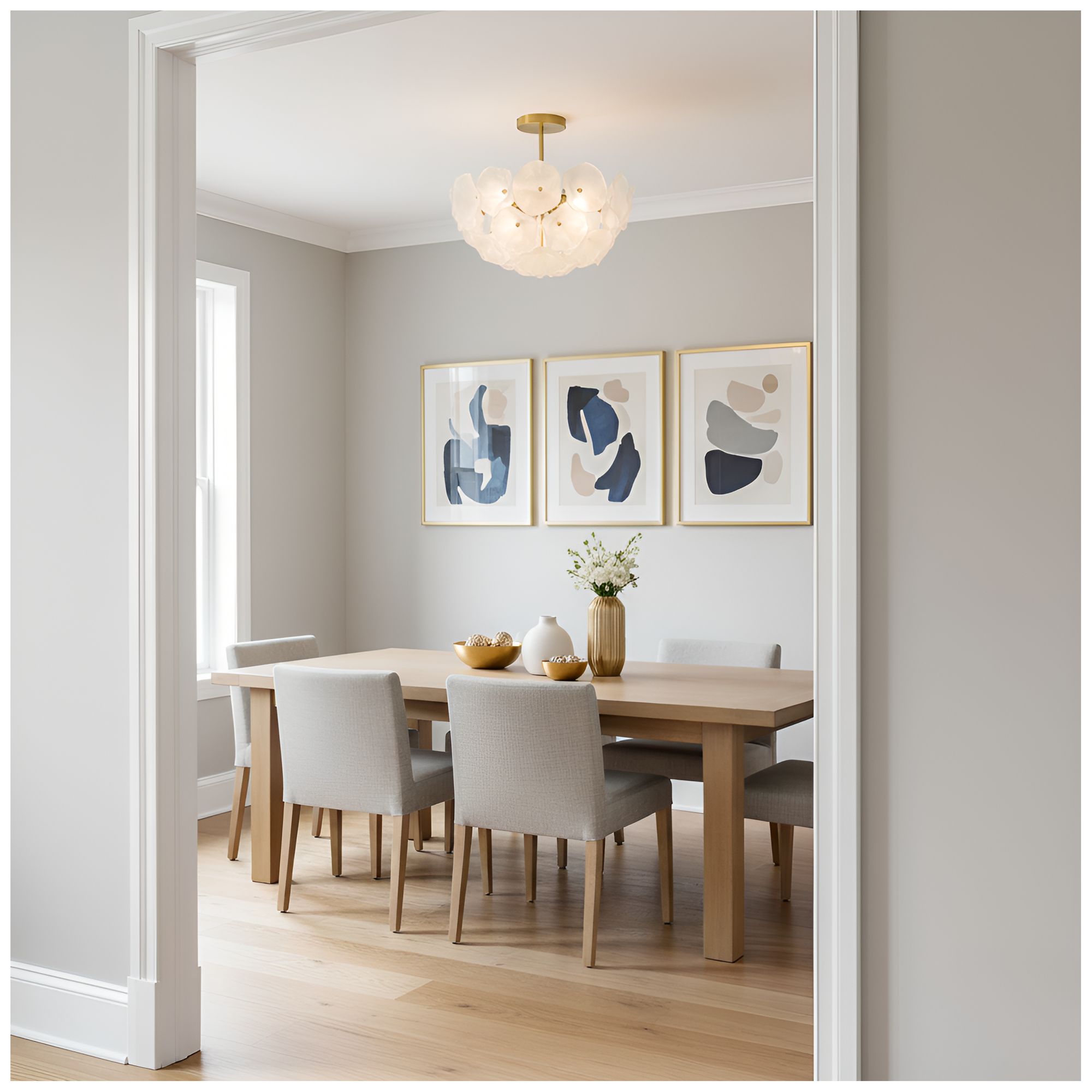 Image 7 Audrey 4-Light Brushed Gold Semi-Flush Mount more views