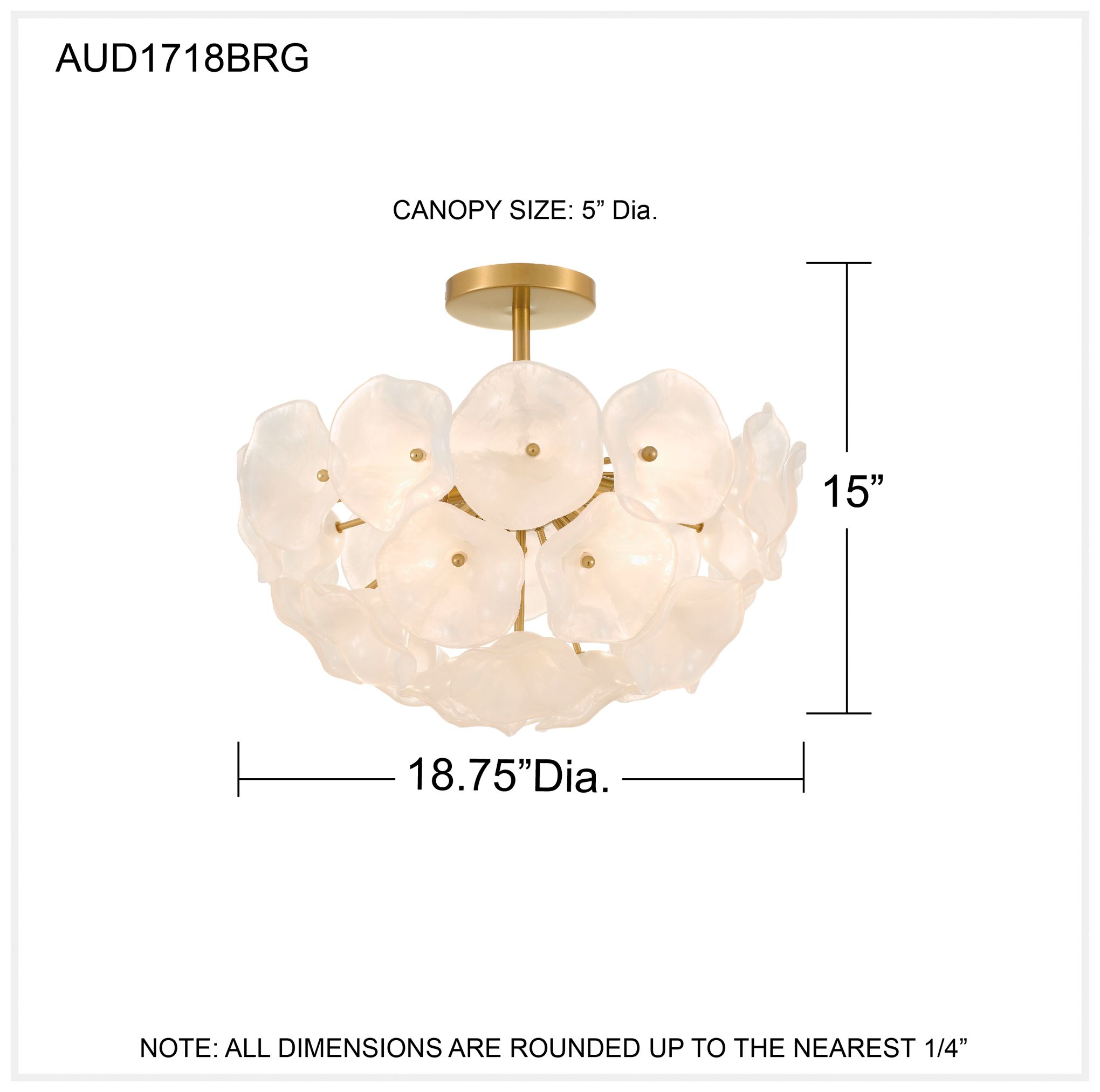 Audrey 4-Light Brushed Gold Semi-Flush Mount