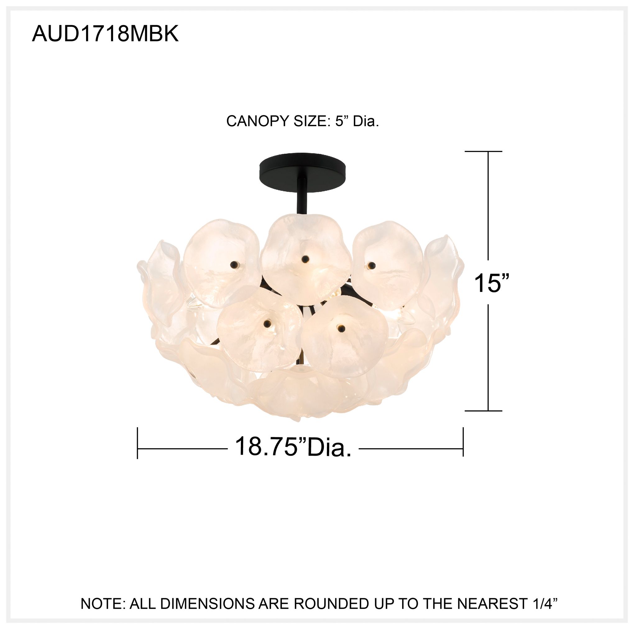 Audrey 4-Light Matte Black Semi-Flush Mount