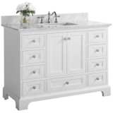 Audrey 48&quot;W Brushed Nickel White Marble Single Sink Vanity