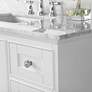 Audrey 48"W Brushed Nickel White Marble Single Sink Vanity