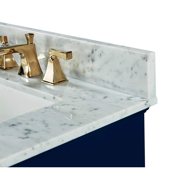 Image 3 Audrey 48 inchW Heritage Blue White Marble Single Sink Vanity more views