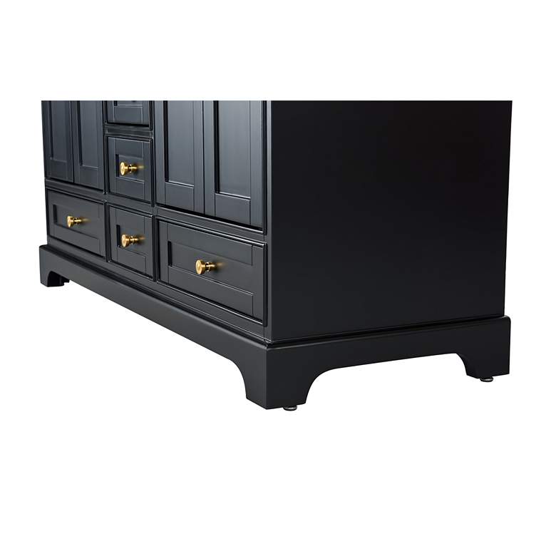 Image 6 Audrey 60"W Onyx Black and White Marble Double Sink Vanity more views