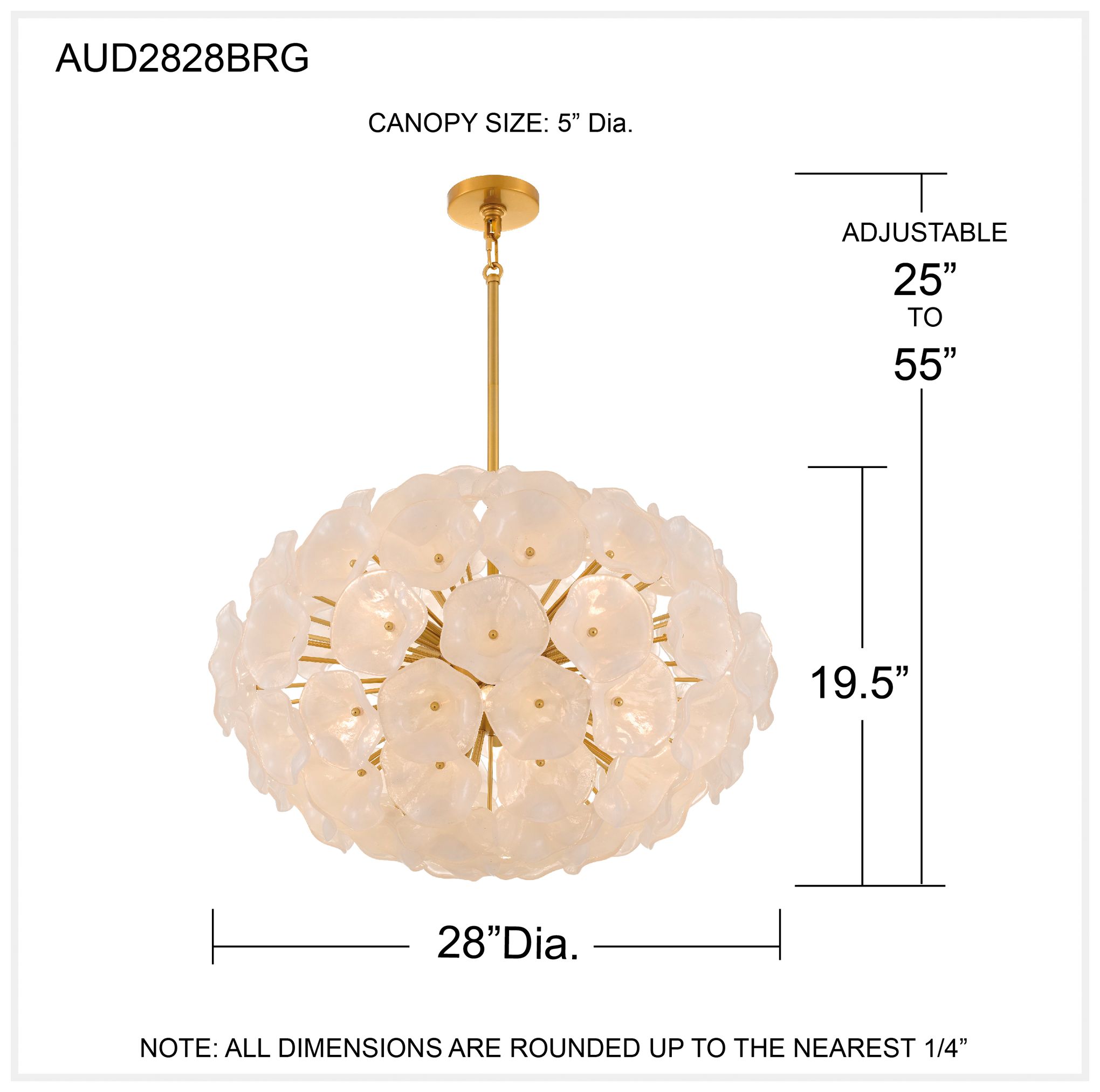 Audrey 8-Light Brushed Gold Pendant Light