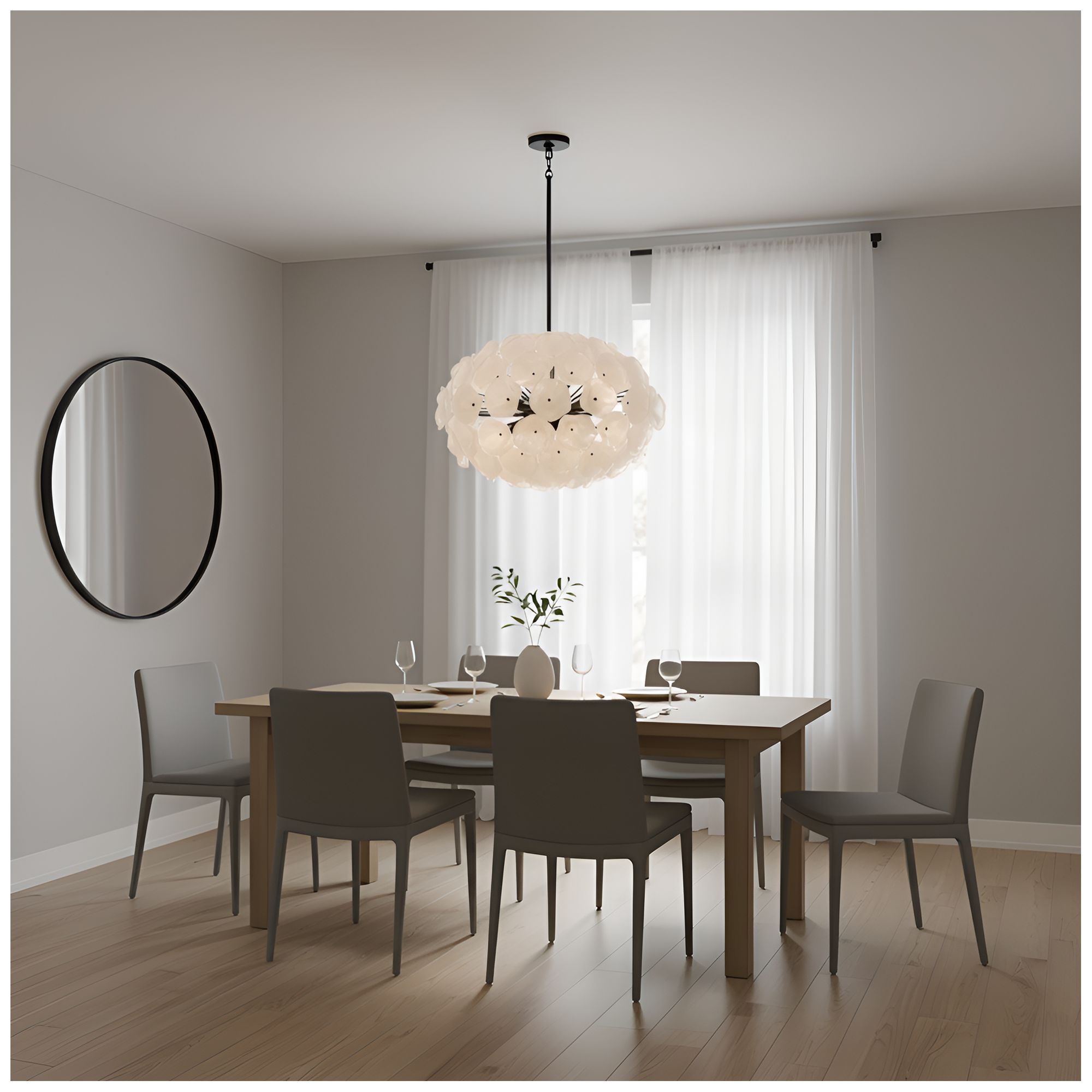 Image 7 Audrey 8-Light Matte Black Pendant Light more views