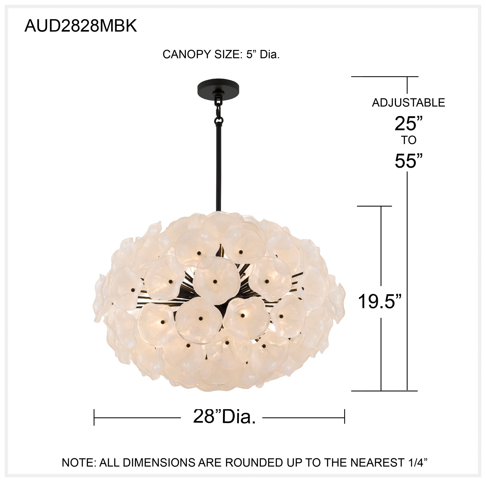 Audrey 8-Light Matte Black Pendant Light