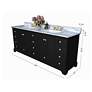 Thumbnail4 of Audrey 84"W Double Sink Black Onyx Vanity Set with Quartz Stone Top more views