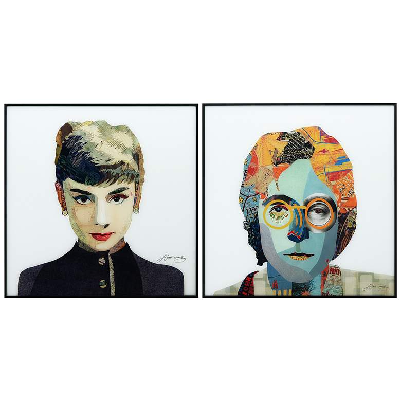 Image 2 Audrey and Homage to John 24 inch Square 2-Piece Wall Art Set
