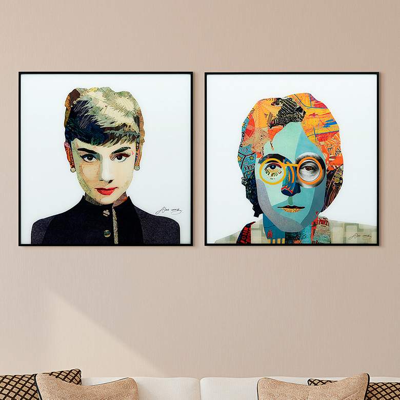 Image 1 Audrey and Homage to John 24 inch Square 2-Piece Wall Art Set