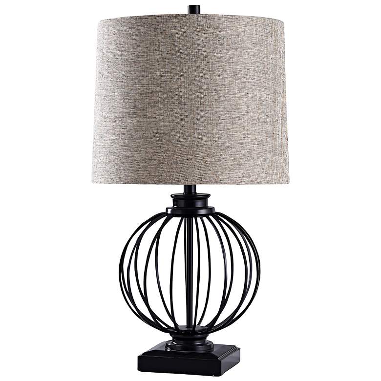 Image 1 Audrey Black Metal Ball Cage Table Lamp