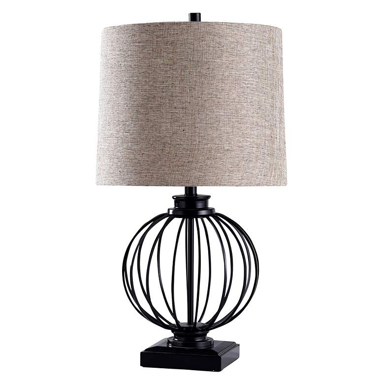 Image 2 Audrey Black Metal Ball Cage Table Lamp more views