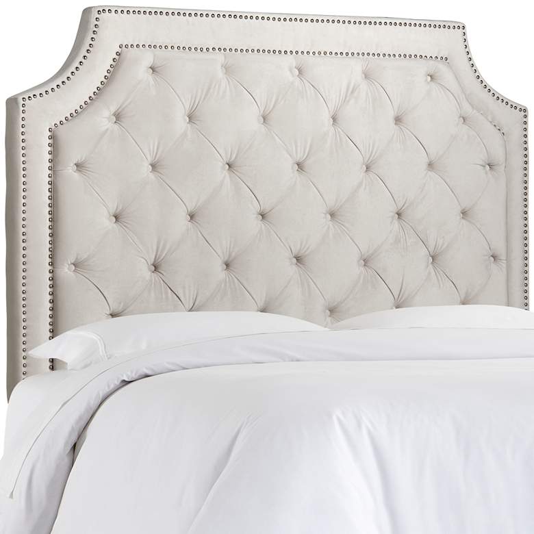 Image 1 Audrey Cosmo Stone Upholstered Queen Headboard