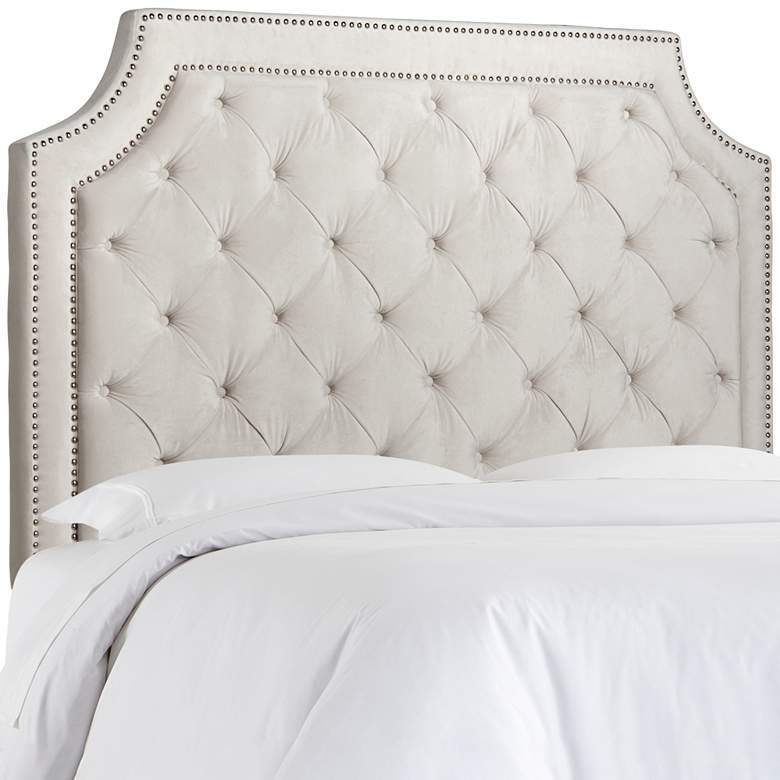 Image 1 Audrey Cosmo Stone Upholstered Queen Headboard