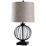 Audrey Metal Ball Cage Table Lamp - Black Finish with a Round Shade