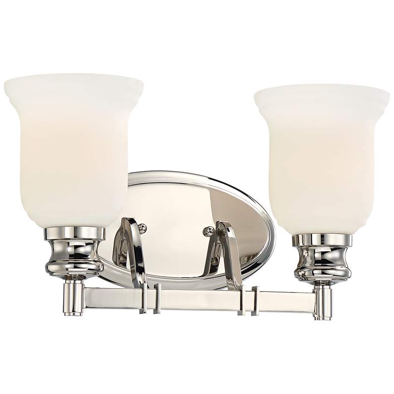 Image 1 Audrey's Point 15" Wide Polished Nickel 2-Light Bath Light
