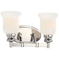 Audrey&#39;s Point 15&quot; Wide Polished Nickel 2-Light Bath Light
