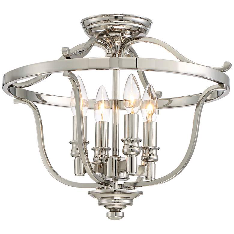 Image 2 Audrey&#39;s Point 17 1/4 inch Wide Polished Nickel Ceiling Light