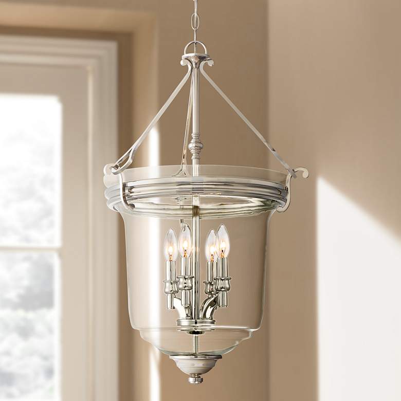 Image 1 Audrey&#39;s Point 19 3/4 inchW Nickel Convertible Pendant Light