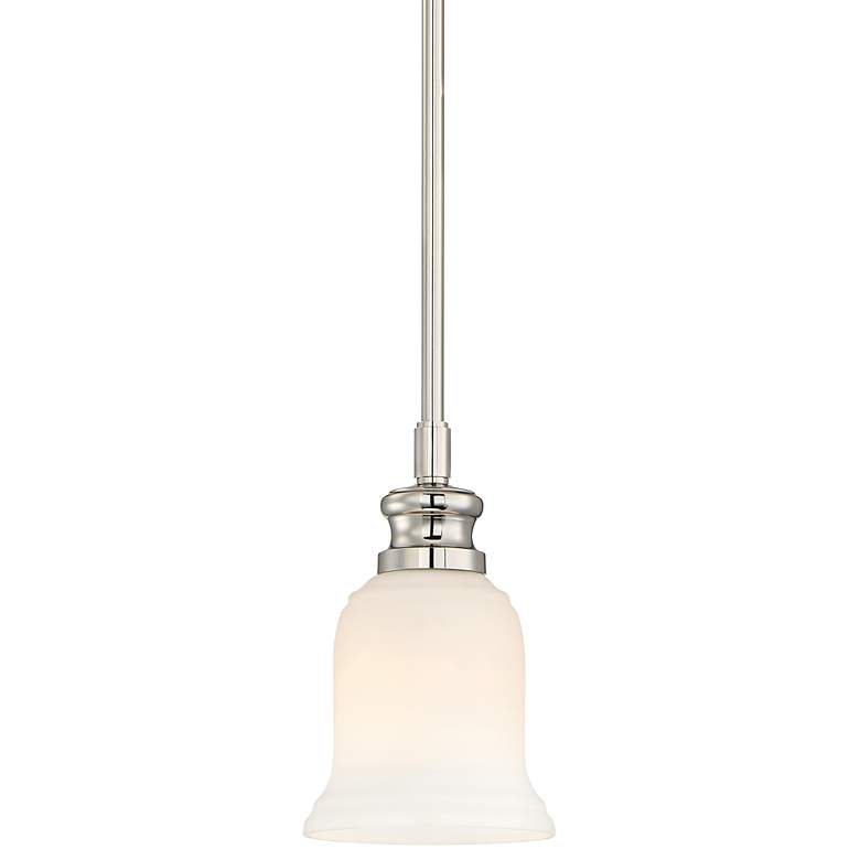 Image 1 Audrey's Point 5 1/4"W Polished Nickel Mini Pendant Light