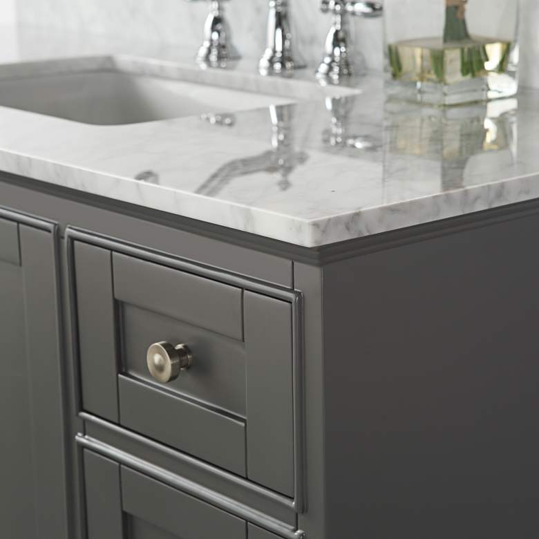 Image 5 Audrey Sapphire Gray 48 inch White Marble Single Sink Vanity more views