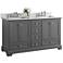 Audrey Sapphire Gray 60" White Marble Double Sink Vanity