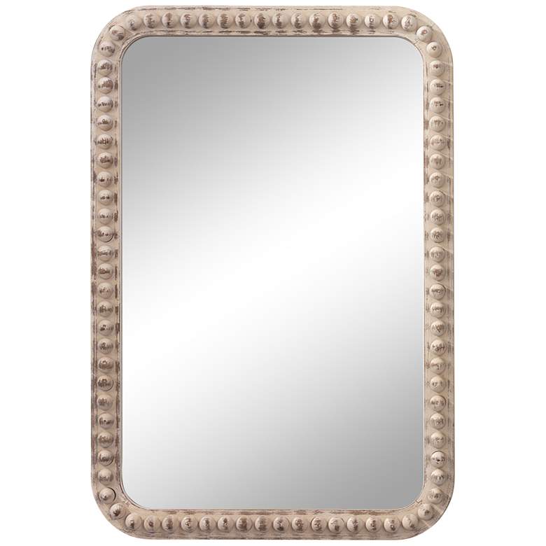 Audrey White Washed Wood 23 1/2 inch x 34 inch Wall Mirror